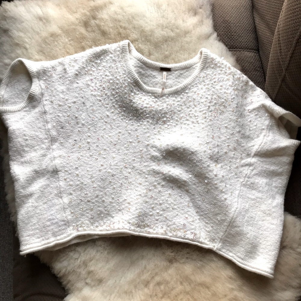 SOLD - Free People | Cream Sequins Sweater